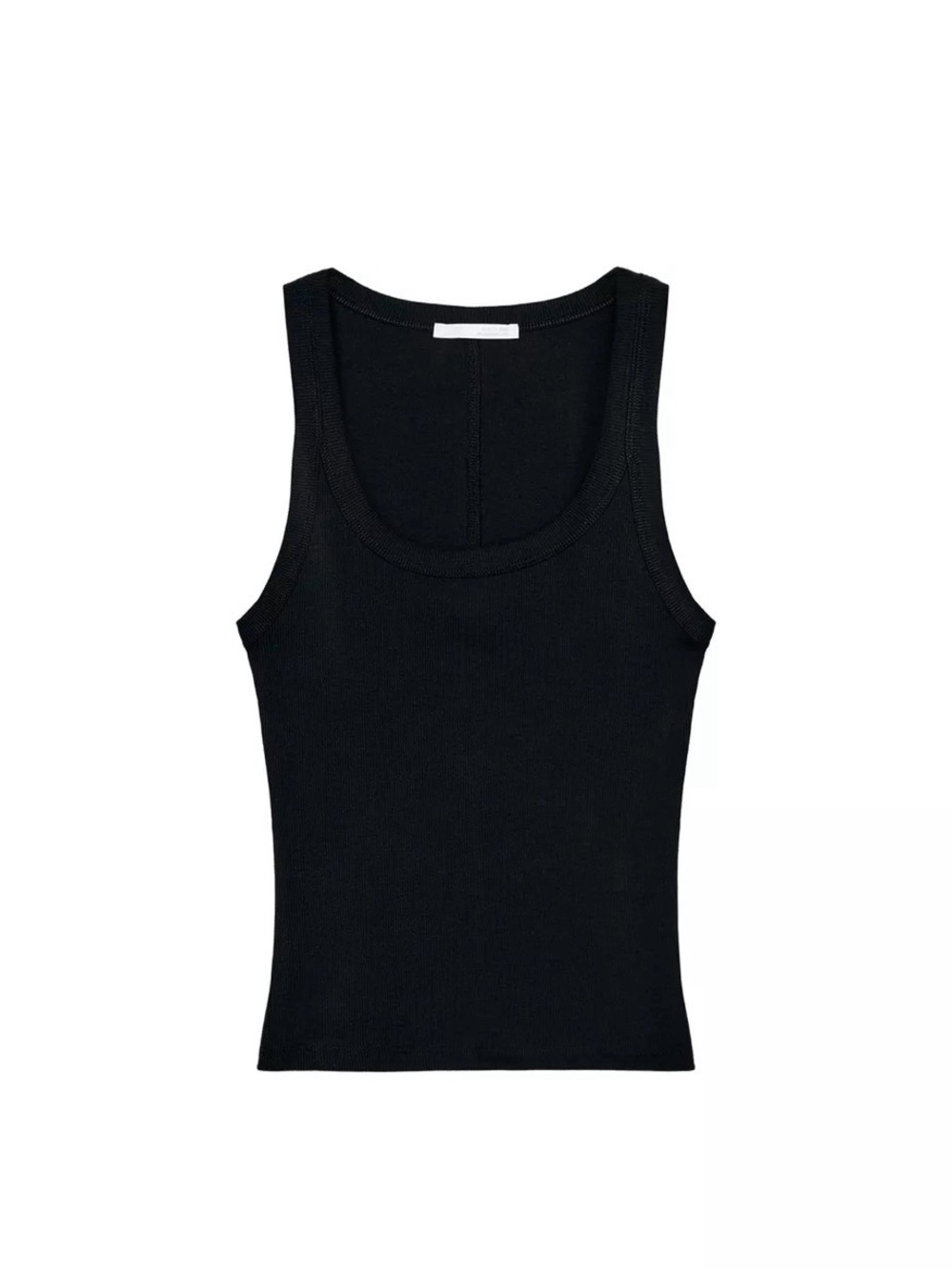 NWOT black ribbed tank top size large